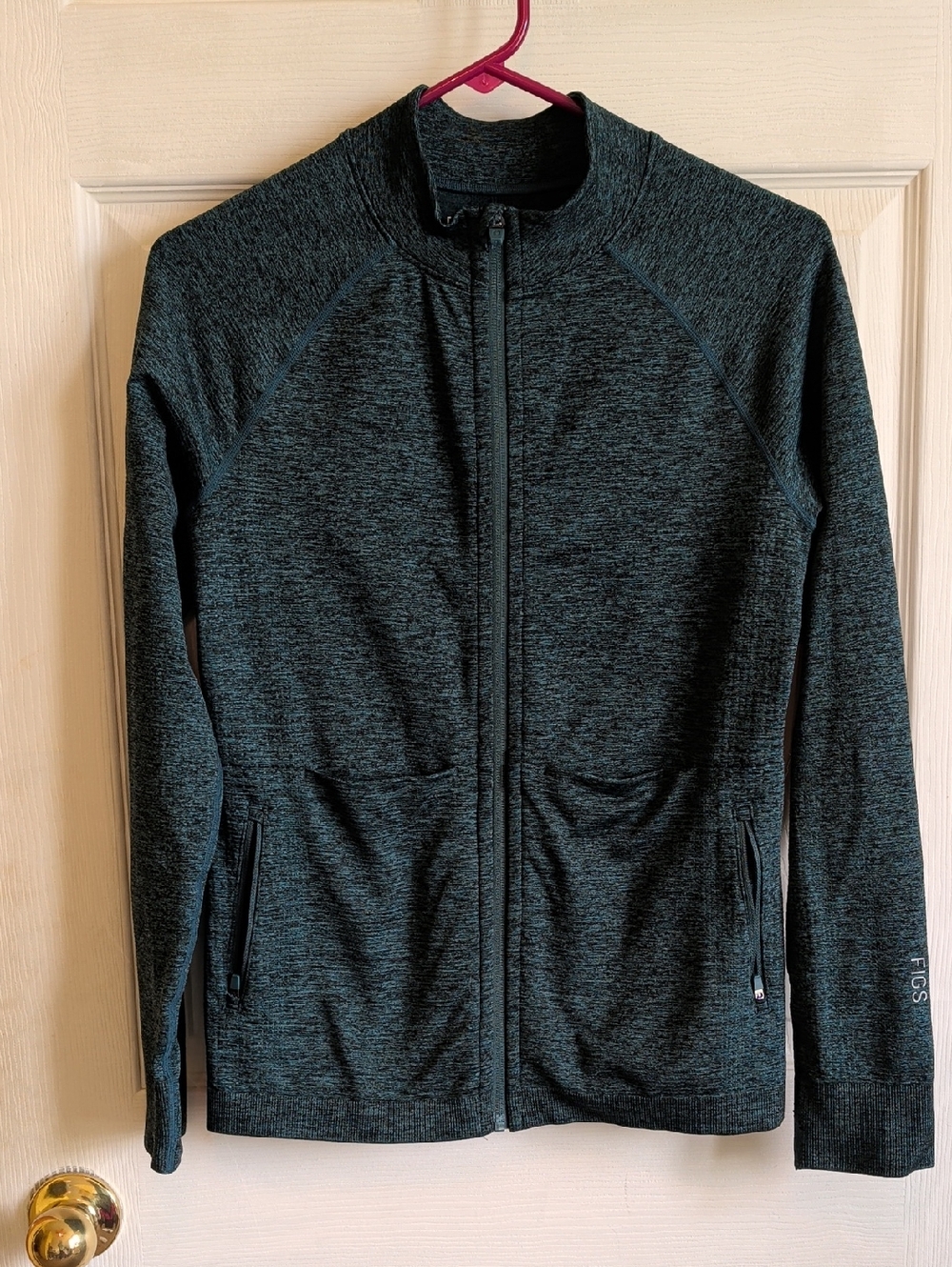 Figs Caribbean Blue Heathered On-Shift CounterKnit Jacket